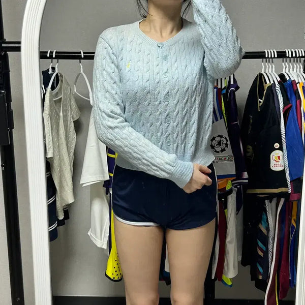 [BUNJANG] Polo Ralph Lauren Blue Cable Knit Sweater / 폴로 랄프로렌 블루 꽈배기 니트