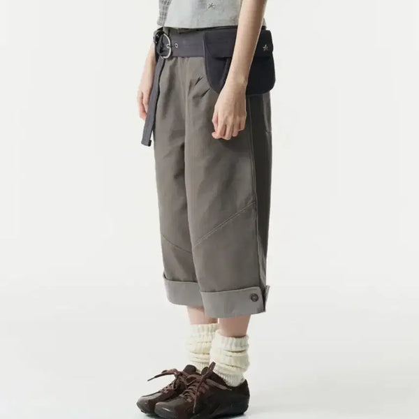 [BUNJANG] The Coldest Moment TCM Folding Button Pants Brown / [반택포]더콜디스트모먼트 TCM folding button pants