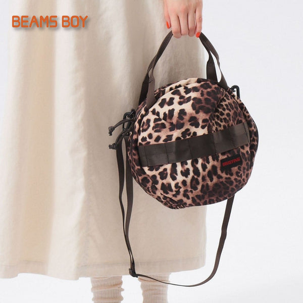 [BUNJANG] BEAMS BOY x BRIEFING Leopard Mini Tote Bag / 빔즈 보이 별주 브리핑 헬멧 레오파드 가방