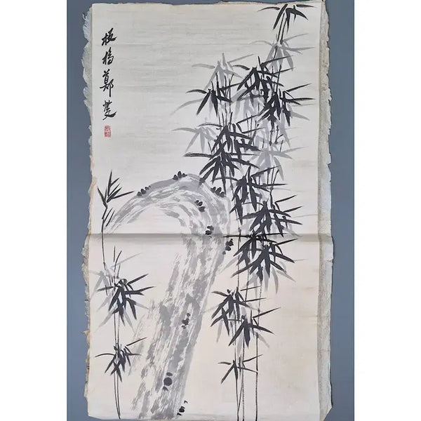 [BUNJANG] Jeongseop (판교 정섭) Ink Wash Bamboo Painting - Antique Korean Art / 판교 정섭 필 묵죽도 대나무 육필 고서화 그림 골동품 미술품