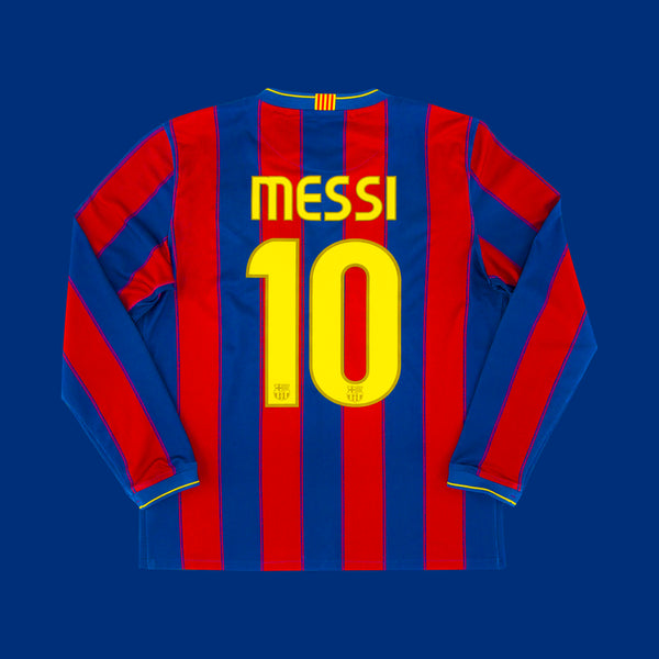 [BUNJANG] Nike FC Barcelona 2009-2010 Home Long Sleeve Lionel Messi Jersey (M) / 정품 나이키 FC 바르셀로나 유니폼 09 10 홈 긴팔 메시 해외 M