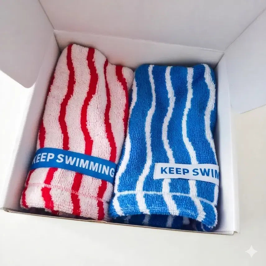 [BUNJANG] BTS Busan Concert Official Goods 'KEEP SWIMMING' Towel Set / (미사용품) BTS 부산콘 역조공 타월 세트