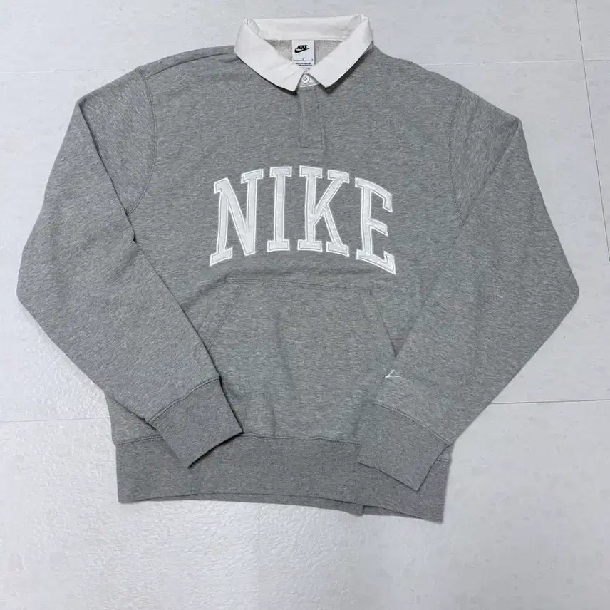 [BUNJANG] Nike Big Logo Rugby Shirt Grey L / 나이키 빅로고 럭비티 그레이 L사이즈