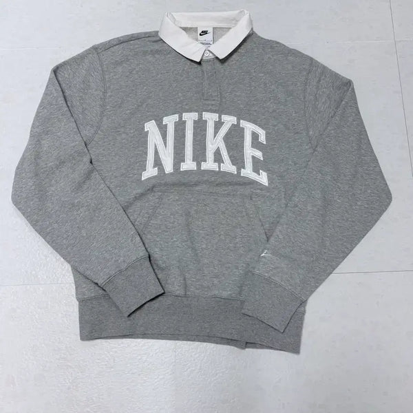 [BUNJANG] Nike Big Logo Rugby Shirt Grey L / 나이키 빅로고 럭비티 그레이 L사이즈