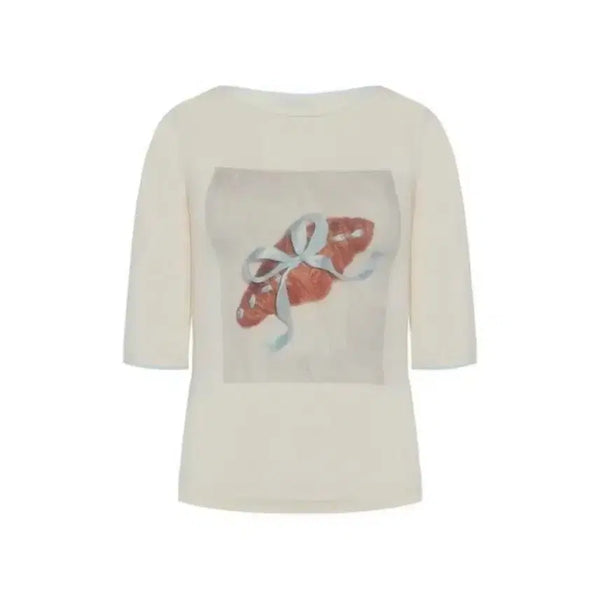 [BUNJANG] Pehrt 3/4 Sleeve Croissant Print T-Shirt / pehrt 페르트 3/4 Sleeve Print T