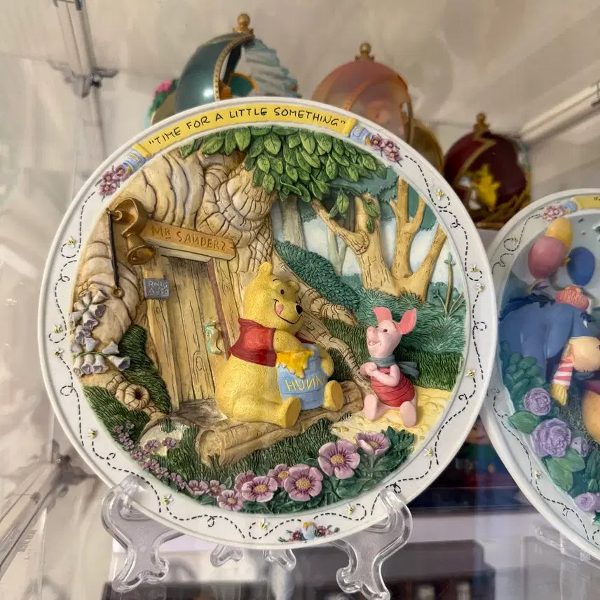 [BUNJANG] Disney Winnie the Pooh 3D Plate Set (2 pcs) / 디즈니 푸 3d 접시 2장 일괄 수집용 장식용