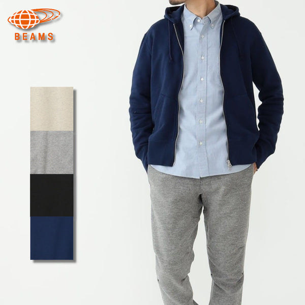[BUNJANG] BEAMS PLUS x LOOPWHEELER Collaboration Zip-Up Hoodie / 빔즈 플러스 별주 루프휠러 스웻 집업 후드