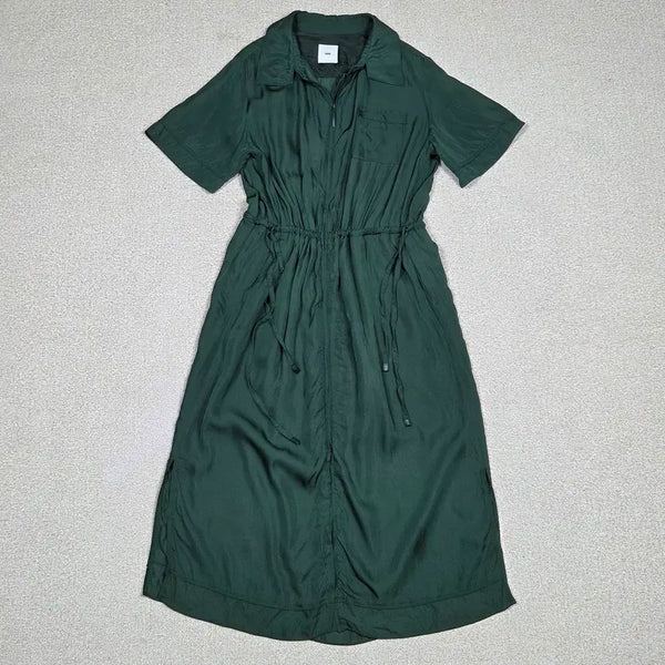 [BUNJANG] KUHO Acetate Silk Blend Zipper Dress / [구호] 아세테이트 실크 혼방 지퍼 원피스 | S00465