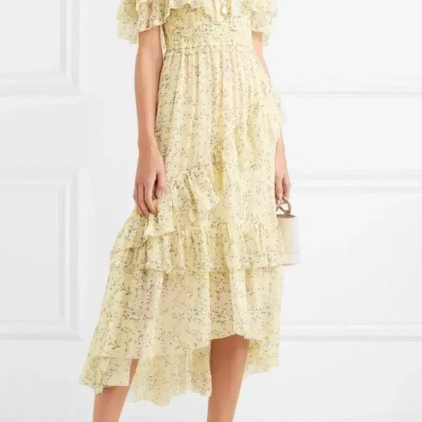 [BUNJANG] Ulla Johnson Floral Silk Off-Shoulder Ruffle Maxi Dress / Ulla Johnson 울라 존슨