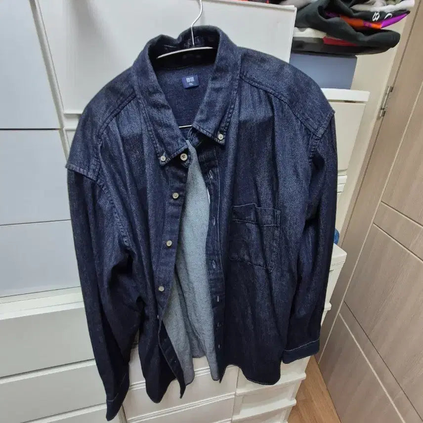 [BUNJANG] Uniqlo Denim Shirt Blue 2XL / 유니클로 데님 셔츠 블루 2XL