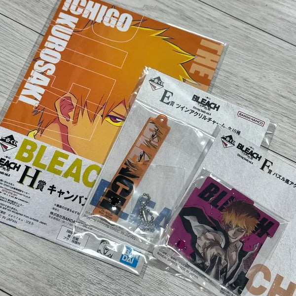 [BUNJANG] Bleach Ichigo Kurosaki Ichiban Kuji Acrylic Stand & Charm Set (Sealed) / 블리치 쿠지 제일복권 이치고 아크릴,보드 하위상 세트