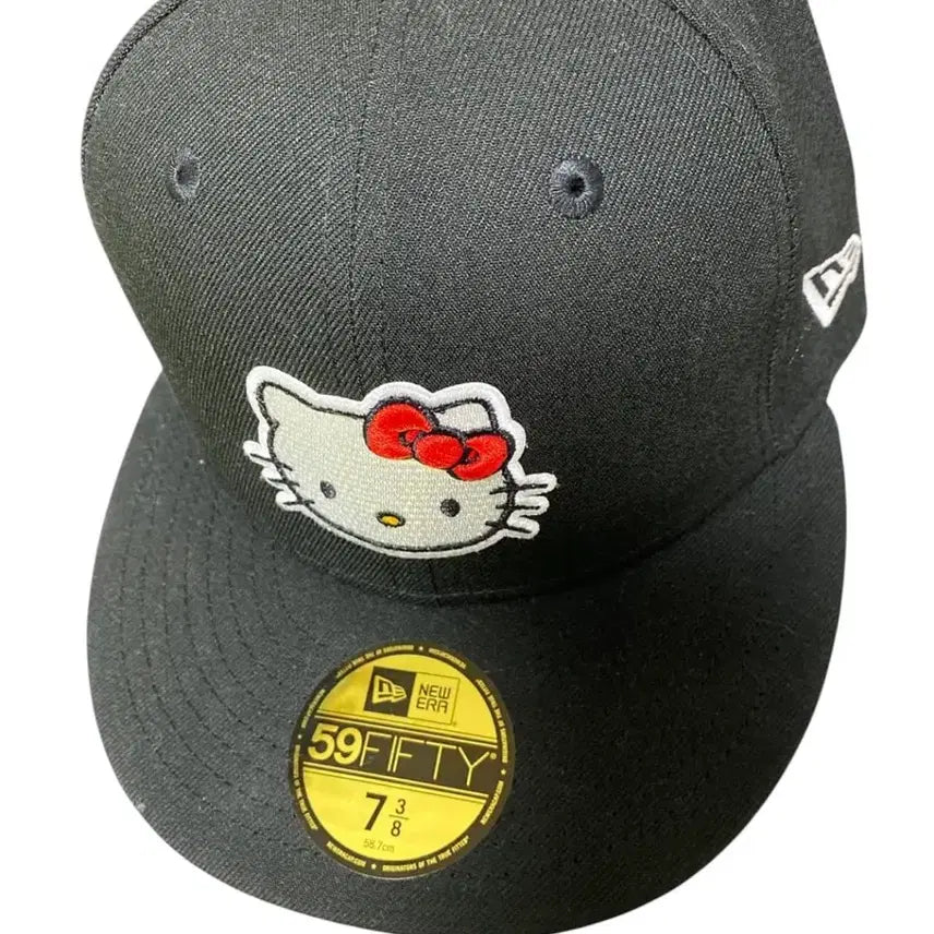 [BUNJANG] New Era x Hello Kitty 59FIFTY Black Cap / 뉴에라 59FIFTY 헬로키티 블랙 캡