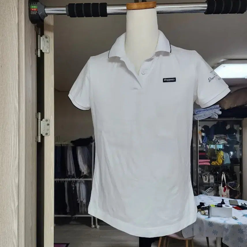 [BUNJANG] Discovery Women's Colorblock Collar T-Shirt / 디스커버리 여성 카라티