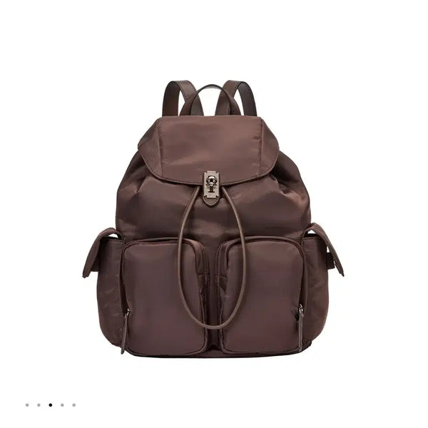 [BUNJANG] Vunque Double Pocket Backpack M Brown / 분크 백팩 브라운