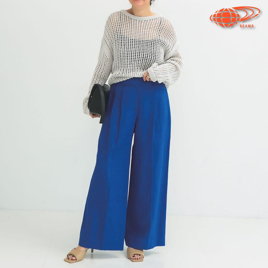 [BUNJANG] Demi-Luxe BEAMS Simple Linen Wide Pants / 빔즈 데미 럭스 심플 린넨 와이드 팬츠 2컬러