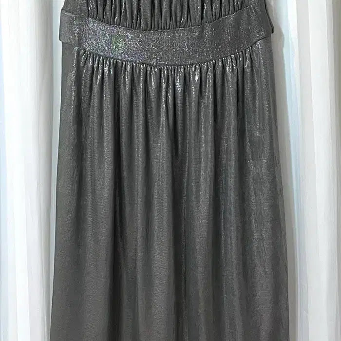 [BUNJANG] Topshop Silver Pearl Banding Strap Dress / (새상품) 탑샵 실버 펄 밴딩 스트랩 드레스 원피스 44-55반