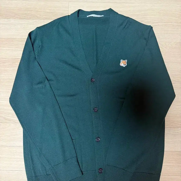 [BUNJANG] Maison Kitsuné Fox Head Cardigan Green / 메종키츠네 폭스헤드가디건 그린