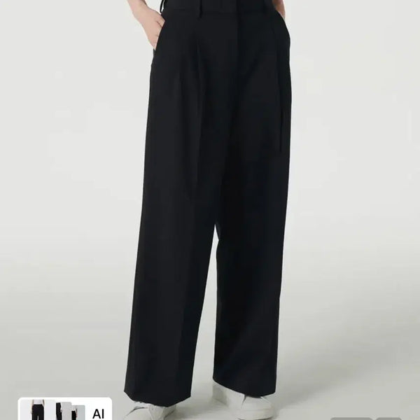 [BUNJANG] Musinsa Standard Women's Black Wide Slacks / 무신사 스탠다드 여성 블랙 와이드 슬랙스