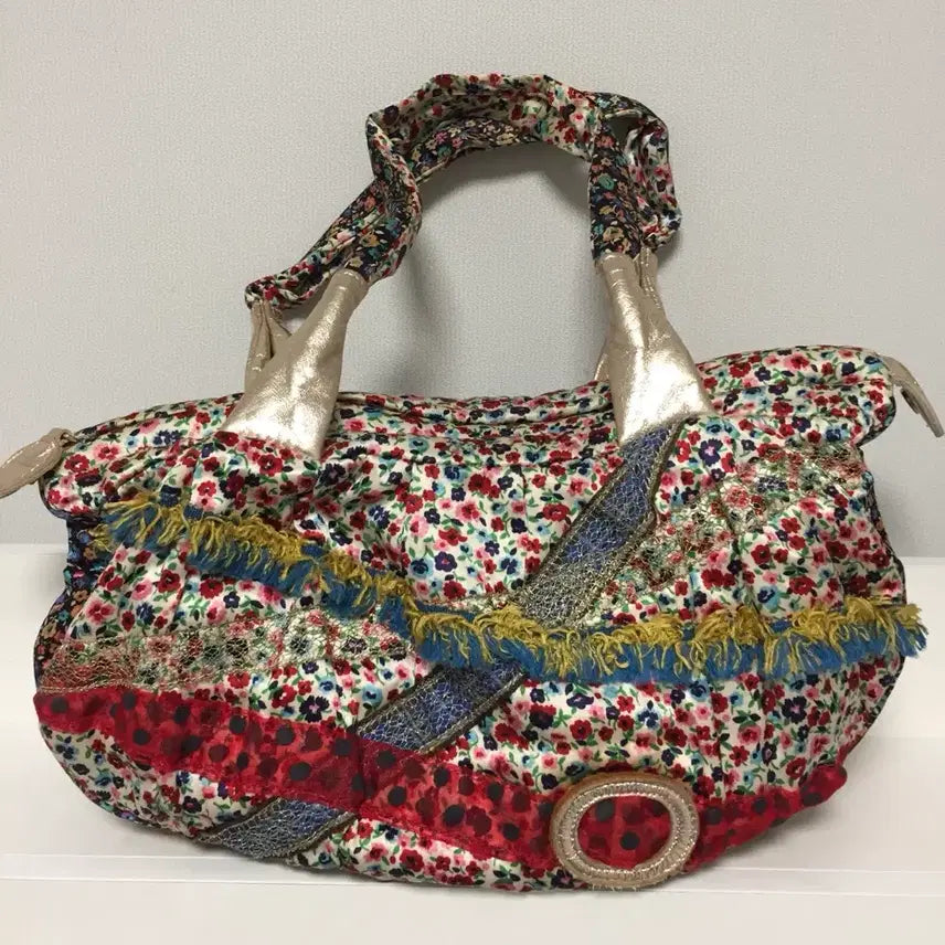 [BUNJANG] Tsumori Chisato Flower Patchwork Tote Bag Shoulder Bag / 츠모리 치사토 플라워 패치워크 토트백 숄더백