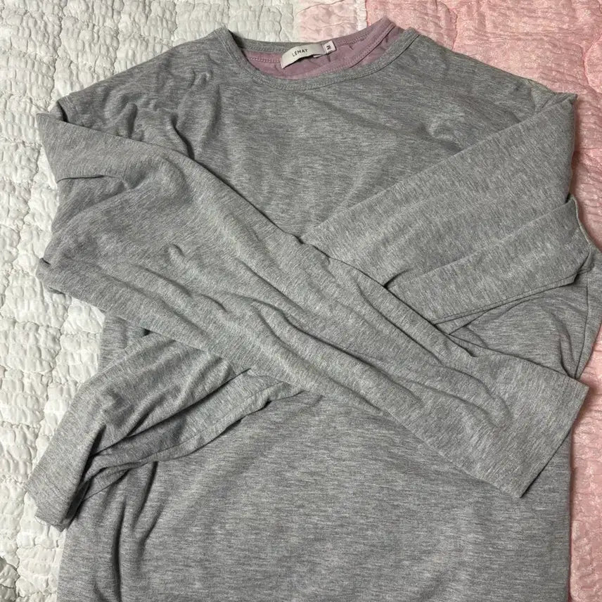 [BUNJANG] Long Sleeve Shirt (Pink, Grey) / 긴팔