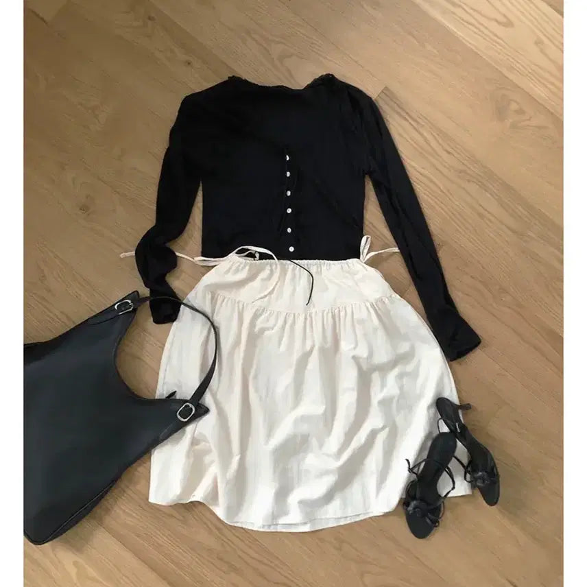 [BUNJANG] Maybe Baby Bending Midi Skirt Cream Beige / 메이비베이비 밴딩 미디 스커트 크림베이지 새상품