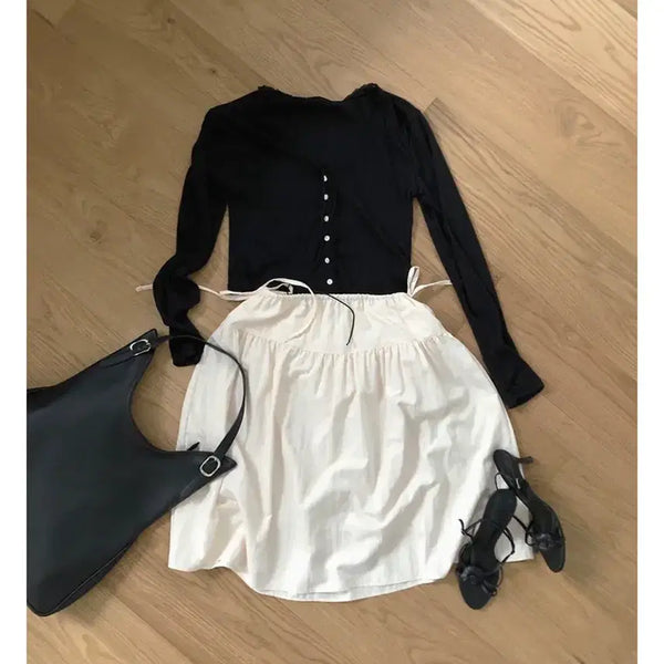 [BUNJANG] Maybe Baby Bending Midi Skirt Cream Beige / 메이비베이비 밴딩 미디 스커트 크림베이지 새상품