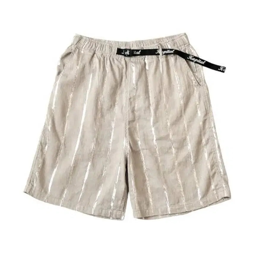 [BUNJANG] Kapital Linen Glitter Stripe Easy Shorts Kinari Size 4 / [새상품] 캐피탈 리넨 필리스 글리터 스트라이프 이지 쇼츠 키나리 (4)