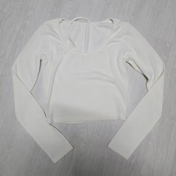 [BUNJANG] Cropped Long-Sleeve T-Shirt / 느좋 크롭 긴팔티셔츠