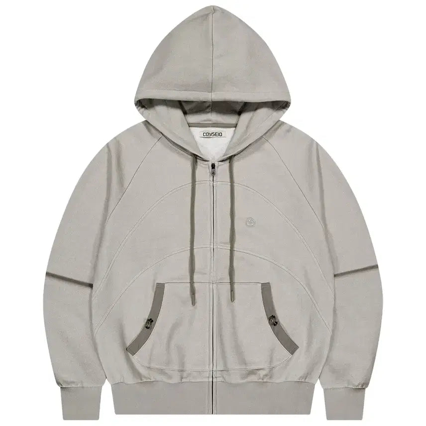 [BUNJANG] KOSEIO String Pocket Hoodie Zip-Up Sand / 코이세이오 스트링 포켓 후드집업 샌드