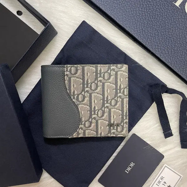 [BUNJANG] Dior Oblique Grey Saddle Compact Wallet / 디올 오블리크 그레이 새들 컴팩트 반지갑