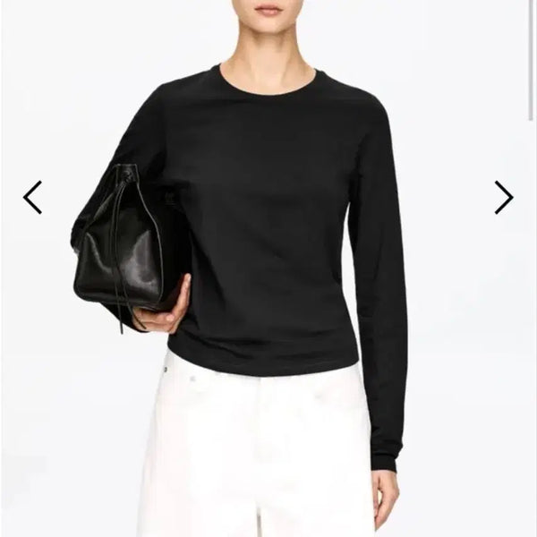 [BUNJANG] ARKET Slim Long Sleeve T-Shirt Black / 아르켓 슬림 롱 슬리브 티셔츠 블랙