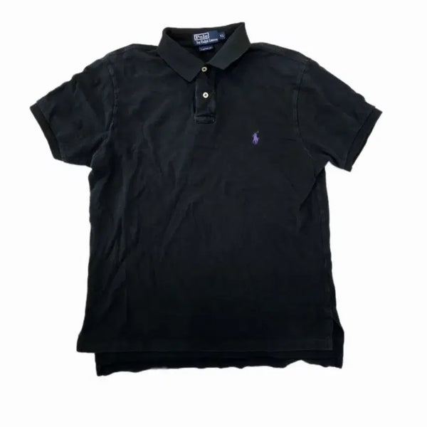 [BUNJANG] Polo Ralph Lauren Custom Fit Pique Short Sleeve Polo T-Shirt (Black, Purple Pony) / [XL] 폴로 랄프로렌 커스텀핏 피케 반팔 폴로 티셔츠