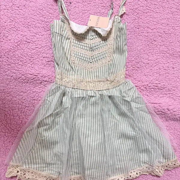 [BUNJANG] Liz Lisa Mint Core Stripe Frill Dress / 리즈리사 고전 핀터깔 대대장 히메카지 라떼갸루 히메갸루 민트코어 원피