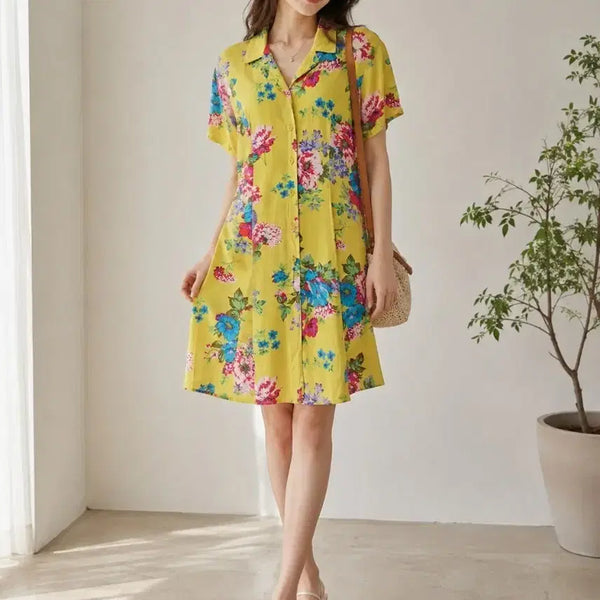 [BUNJANG] Kenzo Flower Pattern Dress Size 38 / 겐조 플라워 패턴 원피스 38사이즈 (E17)