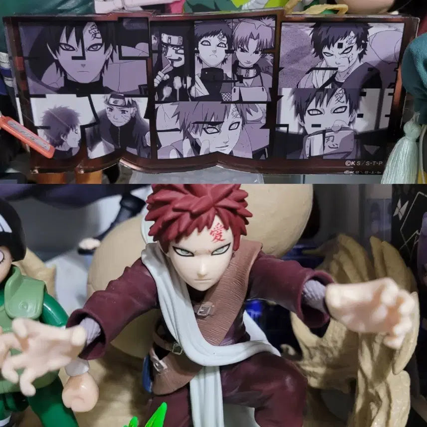 [BUNJANG] Naruto Gaara Figure & Acrylic Block Bundle Set / 급전택포))나루토 가아라 피규어 아크릴블록 일괄 양도