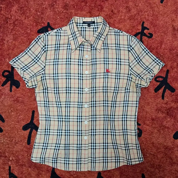 [BUNJANG] Burberry London Women's Nova Check Short Sleeve Shirt / 버버리 런던 여성 노바 체크 반팔 셔츠