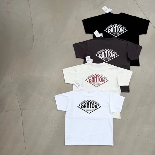 [BUNJANG] DANTON Logo Print Short Sleeve T-Shirt / 단톤 로고 프린트 반팔티