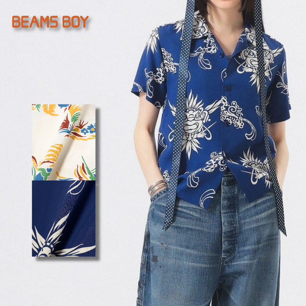 [BUNJANG] BEAMS BOY x SUN SURF Collaboration Aloha Open Collar Shirt / 빔즈 보이 별주 선서프 오픈칼라 셔츠