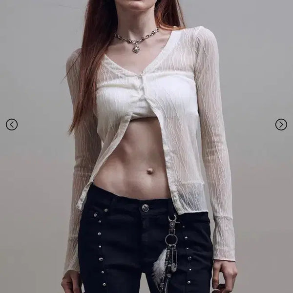 [BUNJANG] Hilda Wave Mesh Cardigan - Winter Edition / 힐다 웨이브 메시 가디건 윈터 가디건