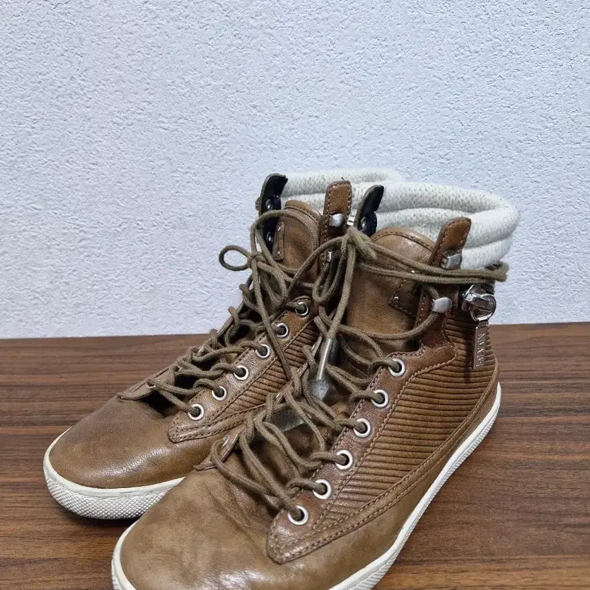 [BUNJANG] Balmain 2011 Tabac Leather High-Top Sneakers / [36] 발망 2011 타박 레더 하이탑 스니커즈
