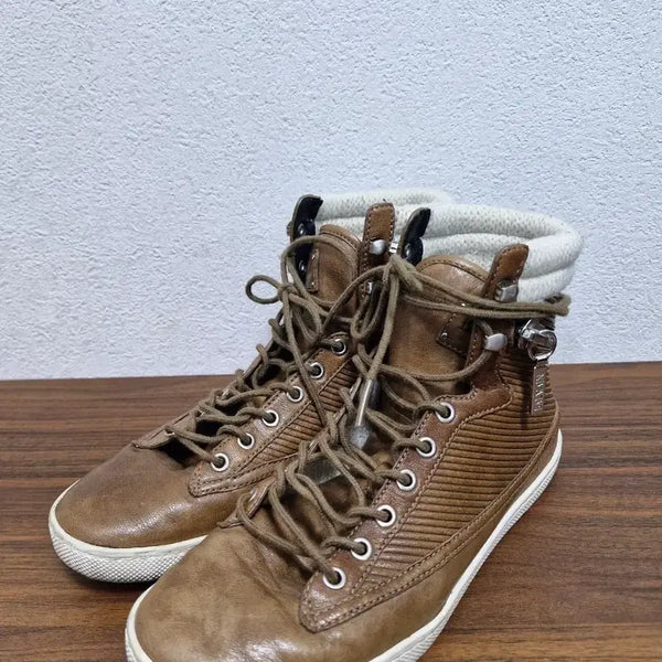 [BUNJANG] Balmain 2011 Tabac Leather High-Top Sneakers / [36] 발망 2011 타박 레더 하이탑 스니커즈