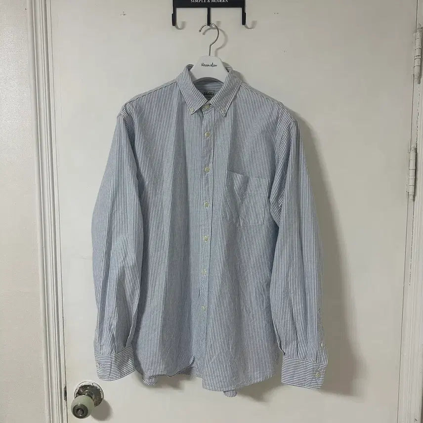 [BUNJANG] Khakis Oxford Shirt Blue Stripe / L(3) 카키스 옥스포드 셔츠 블루스트라이프