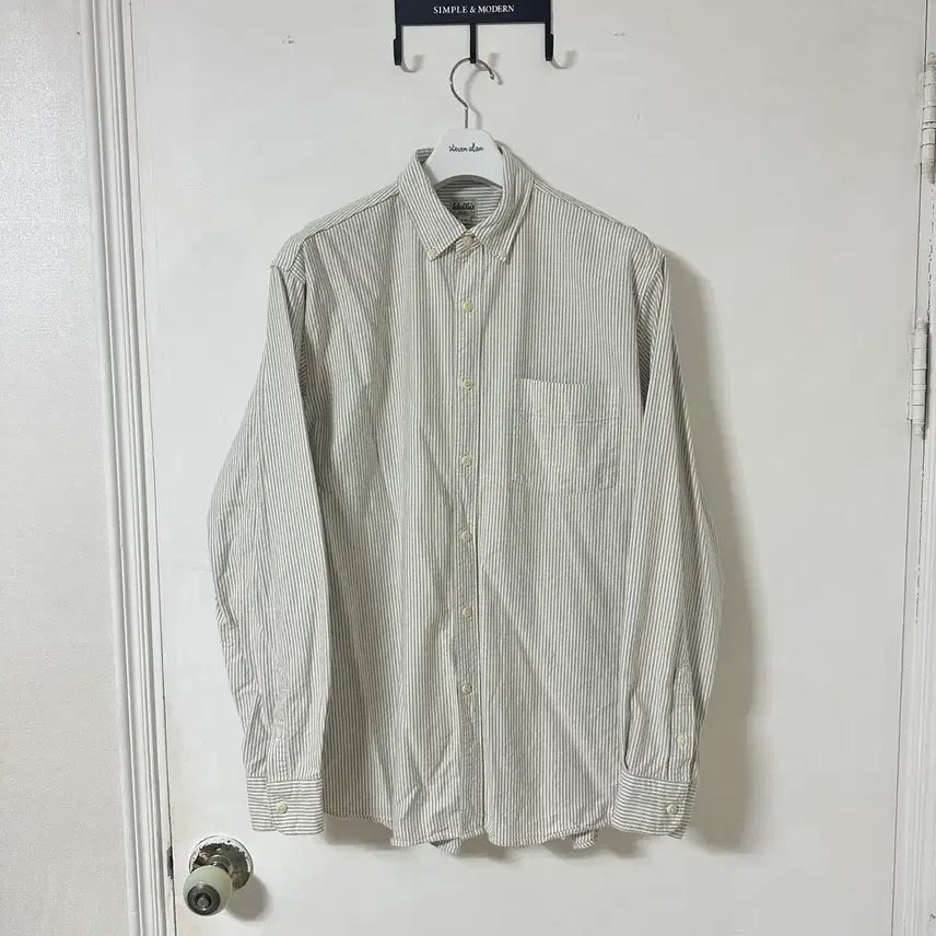 [BUNJANG] Kakhis Oxford Stripe Shirt / L(3) 카키스 옥스포드 셔츠 카키스트라이프