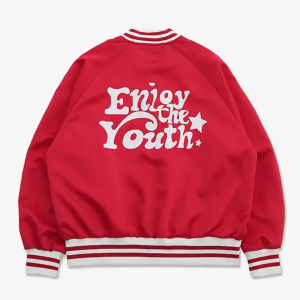 [BUNJANG] YOUTH BATH Varsity Jumper Red (L) / (L)유쓰배쓰 바시티점퍼 레드