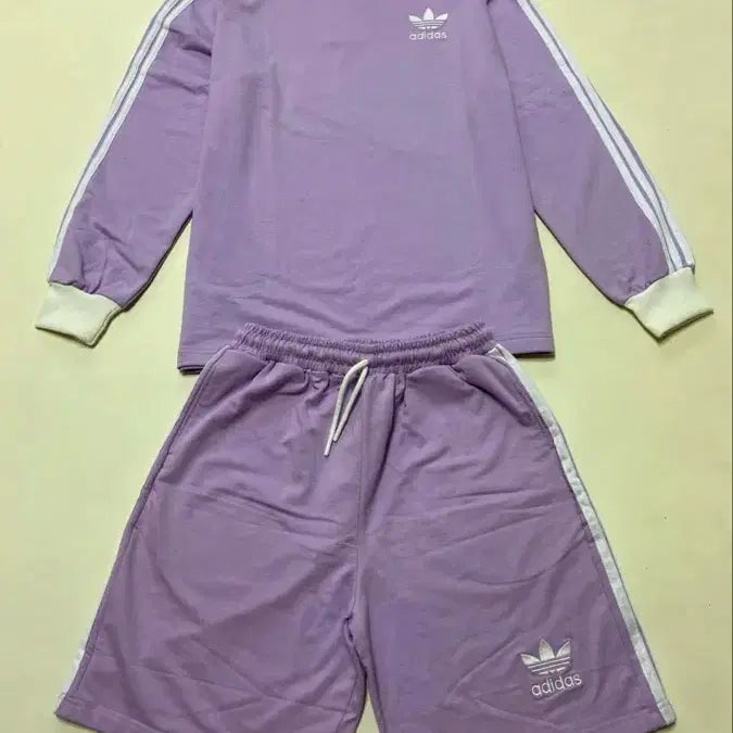 [BUNJANG] Adidas Lavender 3-Stripe Tracksuit Set (M/L) / 아디다스 라벤더 삼선 트레이닝 세트 M(L)