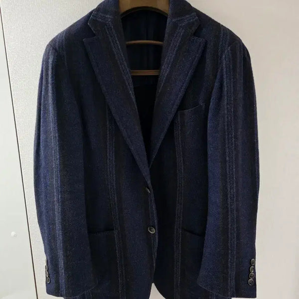 [BUNJANG] RING JACKET Dark Navy Multi Stripe Sport Coat / 링자켓 RJ 다크네이비 멀티 스트라이프 스포츠코트