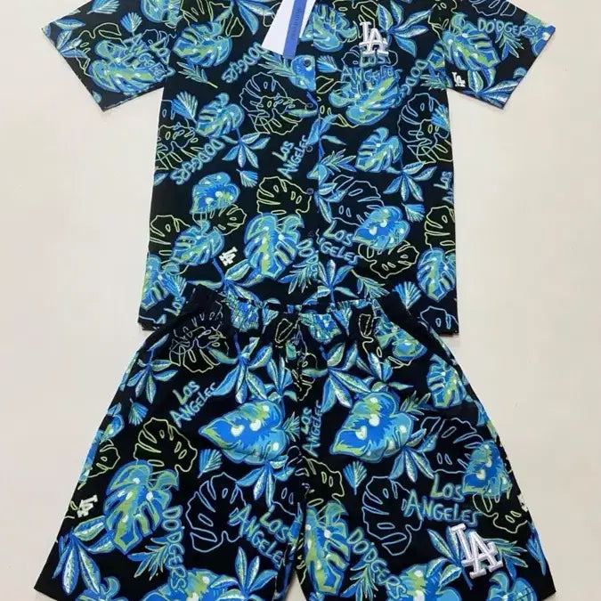 [BUNJANG] LA Dodgers Hawaiian Shirt and Shorts Set / LA Dodgers 하와이안 셔츠 반바지 세트
