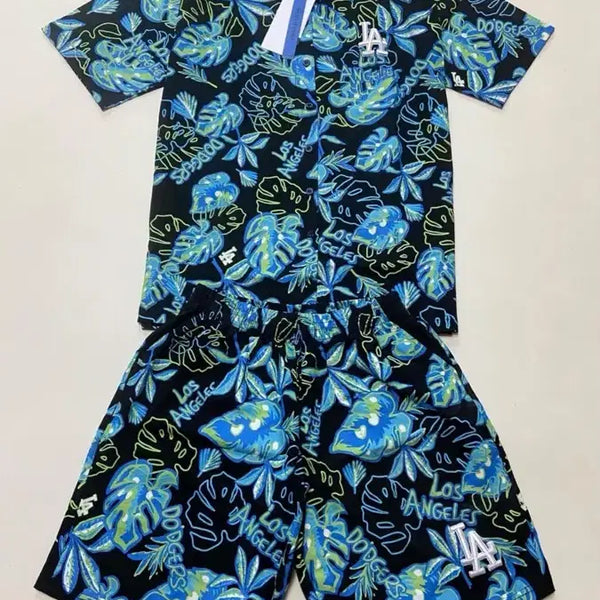 [BUNJANG] LA Dodgers Hawaiian Shirt and Shorts Set / LA Dodgers 하와이안 셔츠 반바지 세트