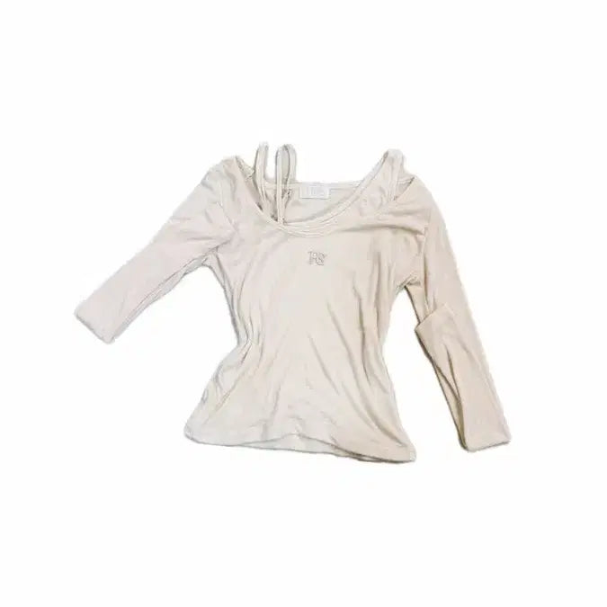 [BUNJANG] Double Hips Two-Way Layered Long Sleeve T-Shirt Ivory / 더블힙스) 투웨이 레이어드 긴팔 아이보리