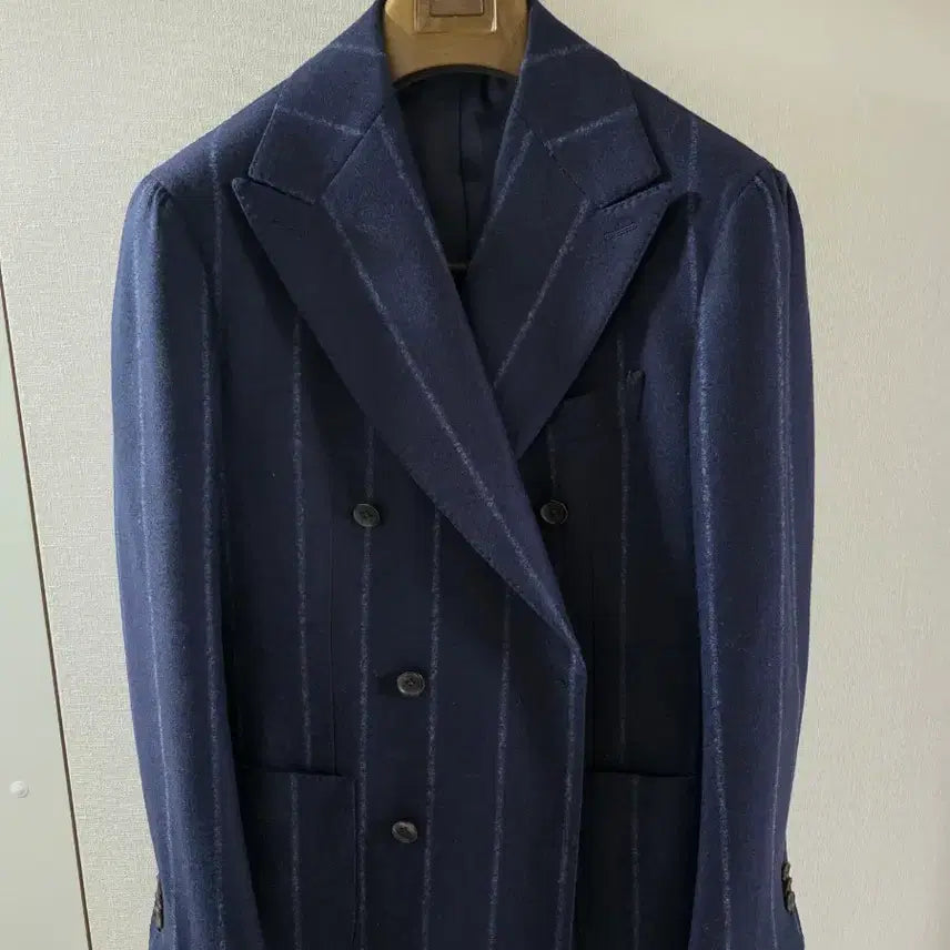 [BUNJANG] SuitSupply Delphino Dark Navy Stripe Double Suit / 수트서플라이 델피노 다크네이비 스트라이프 더블 수트